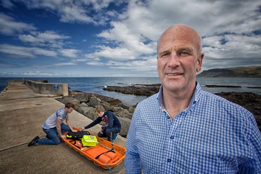 Local people preparing a lifeboat